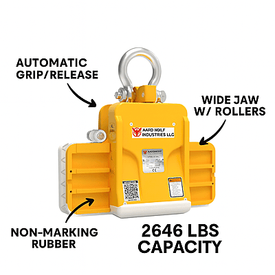Aardwolf Slab Lifter 30 - Automatic, Wide Jaw w/ Rollers