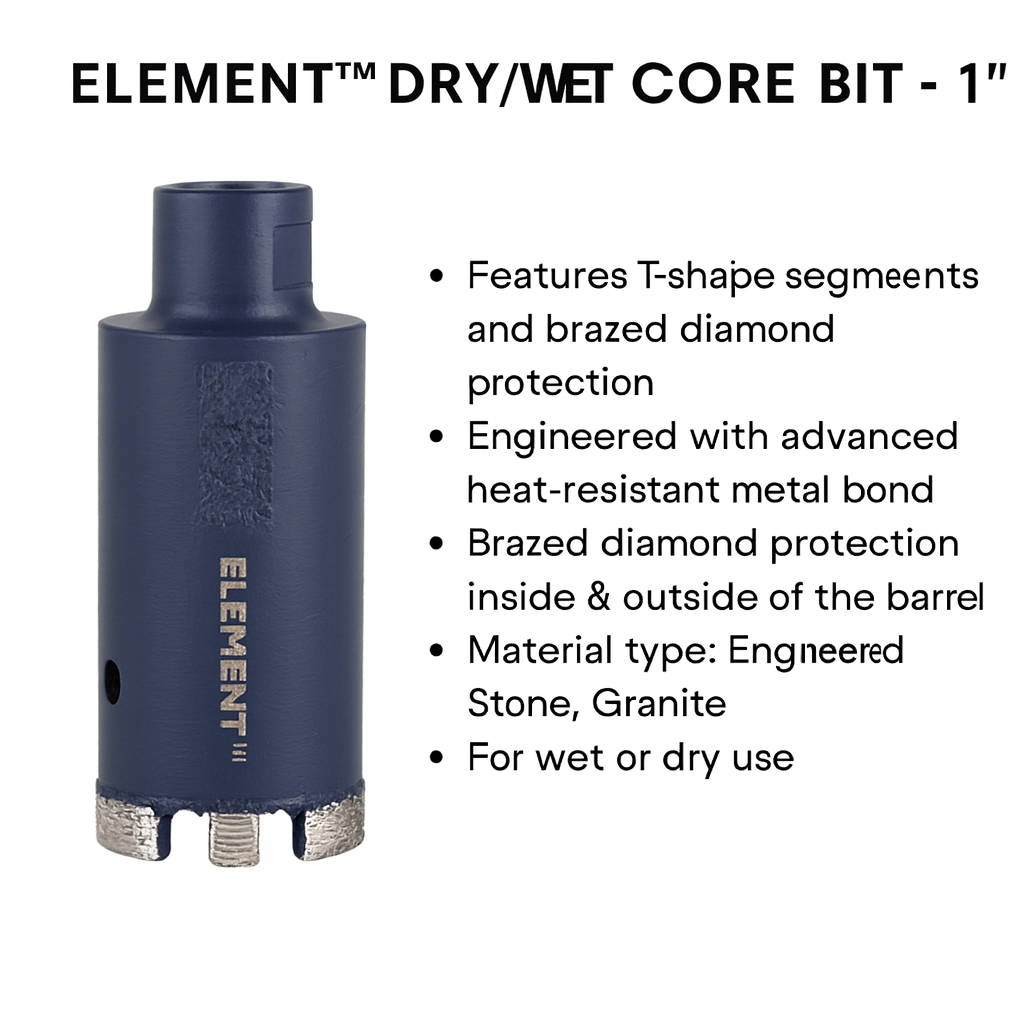 Element Dry/Wet Core Bit - 1"