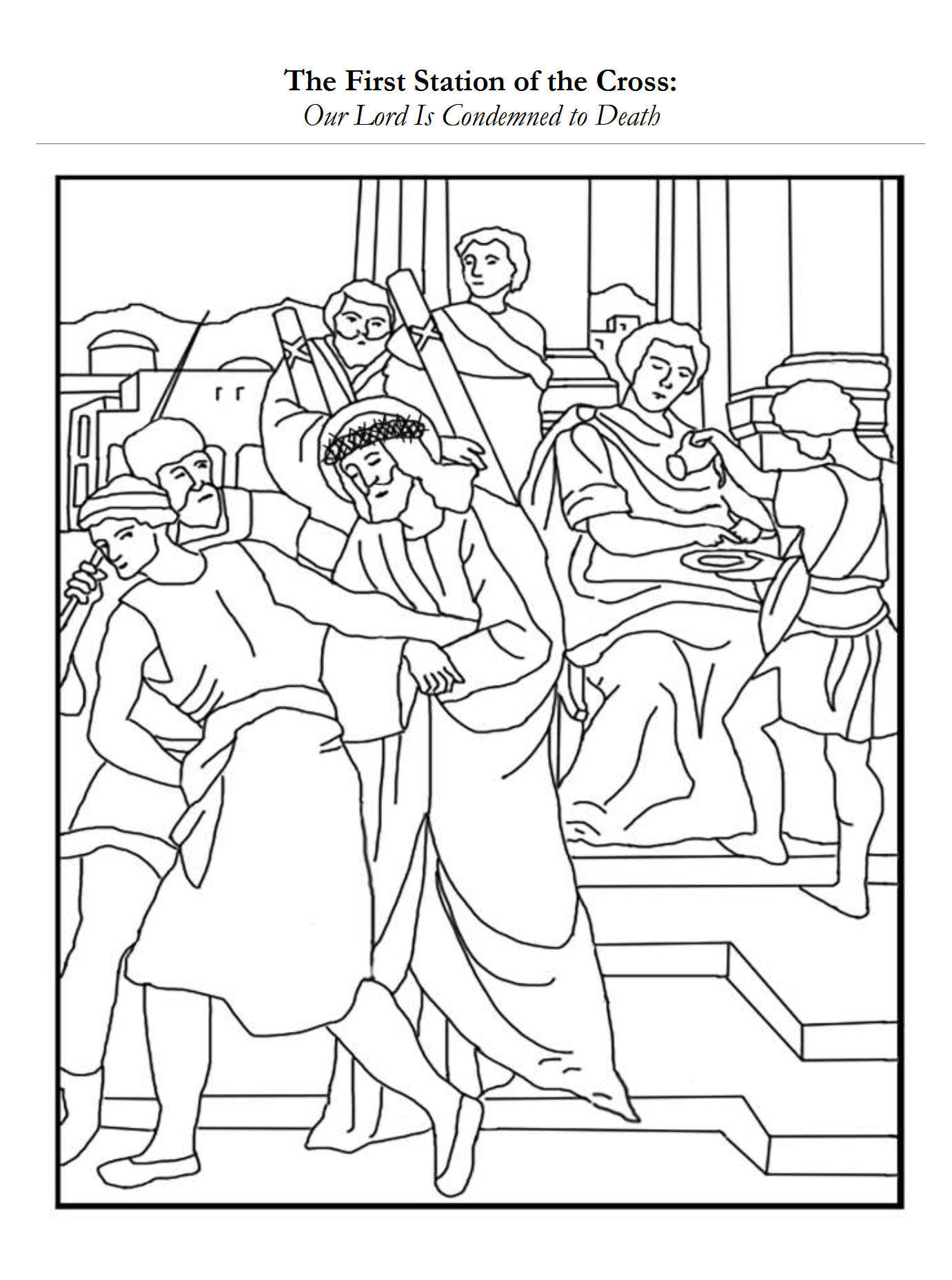 Children's Stations of the Cross: An Instructional Coloring Book (Emailed Download)