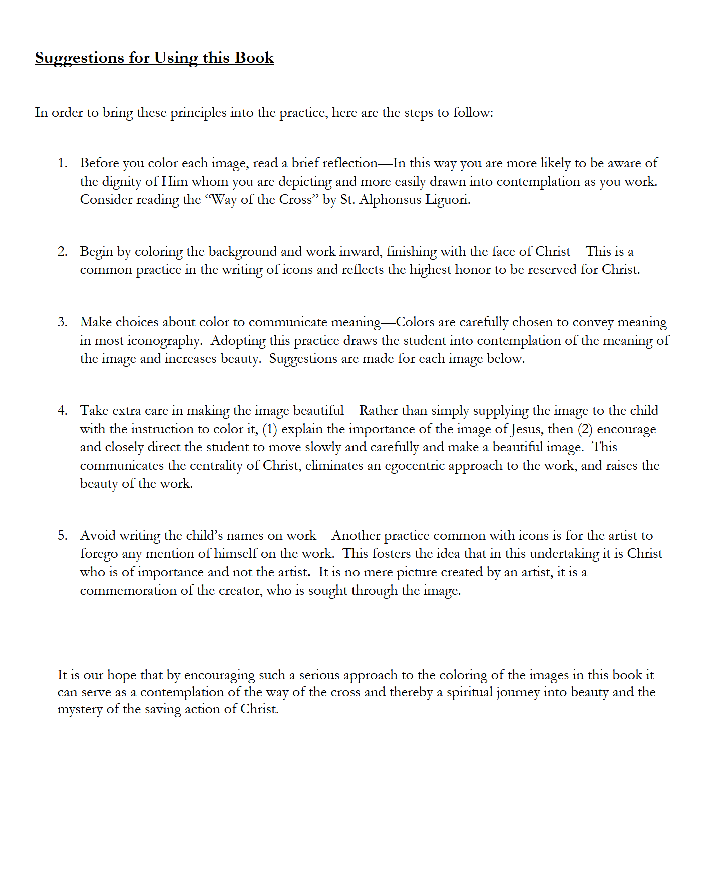 Children's Stations of the Cross: An Instructional Coloring Book (Emailed Download)