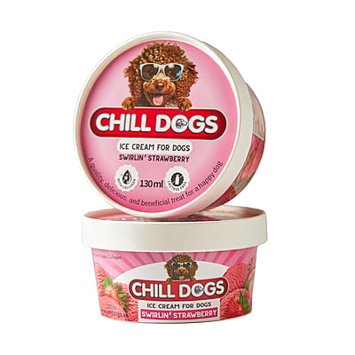 Chill Dogs Swirlin' Strawberry Box 130ml X 4 Cups Chill Dogs Swirlin' Strawberry Box 130ml X 4 Cups