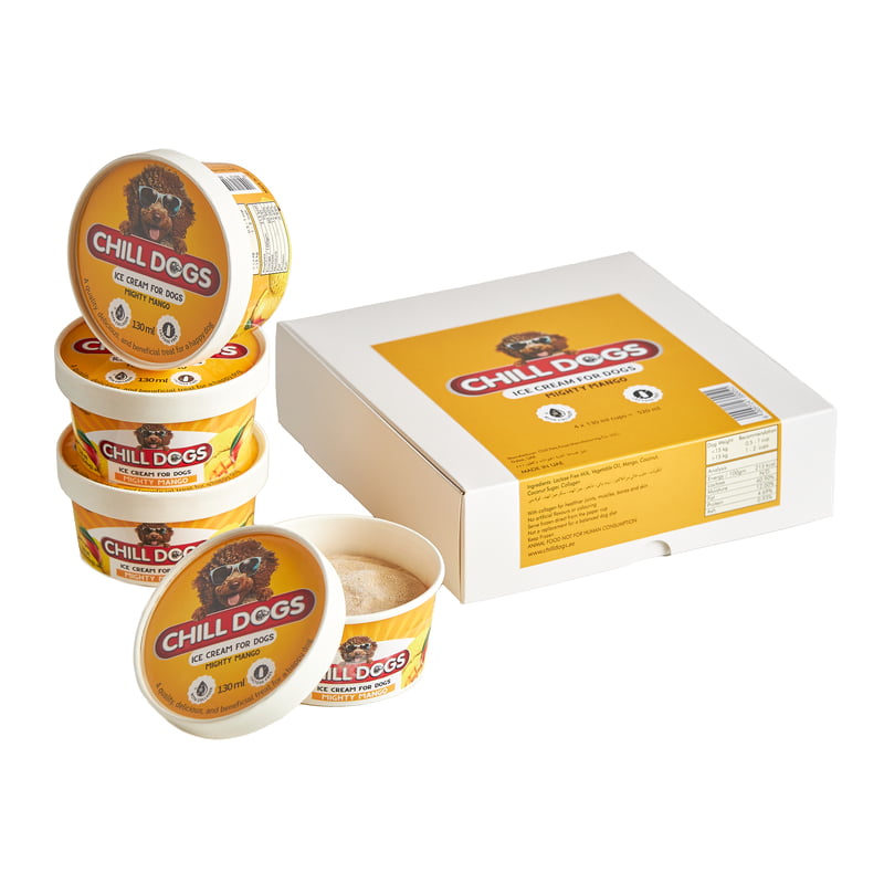 Chill Dogs Mighty Mango Box 130ml X 4 Cups Chill Dogs Mighty Mango Box 130ml X 4 Cups