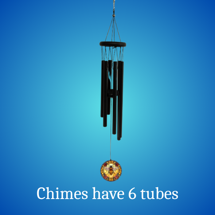 Beautiful Buzz: Stained Glass Bee Wind Spinner with Personalized Chimes Beautiful Buzz: Stained Glass Bee Wind Spinner with Personalized Chimes