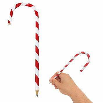 Christmas Candy Cane Red & White Pencil