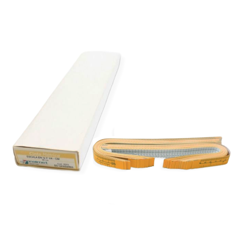 Cinta Metrica Escala 60Cmx20M(1/2 Y 1/4) Caja X 25 Unidades