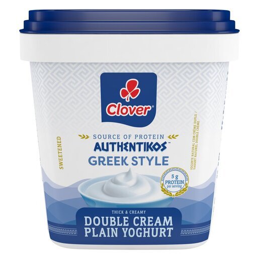 Clover Authentikos Greek Style Plain Double Cream Yoghurt  6X750G