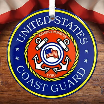 Coast Guard Ceramic Ornament, Custom Military Keepsake Gift Patriotic Serviceman, Veteran