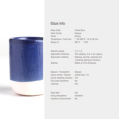 Sara Low Fire Opaque BBL Cobalt Blue Sara Low Fire Opaque BBL Cobalt Blue