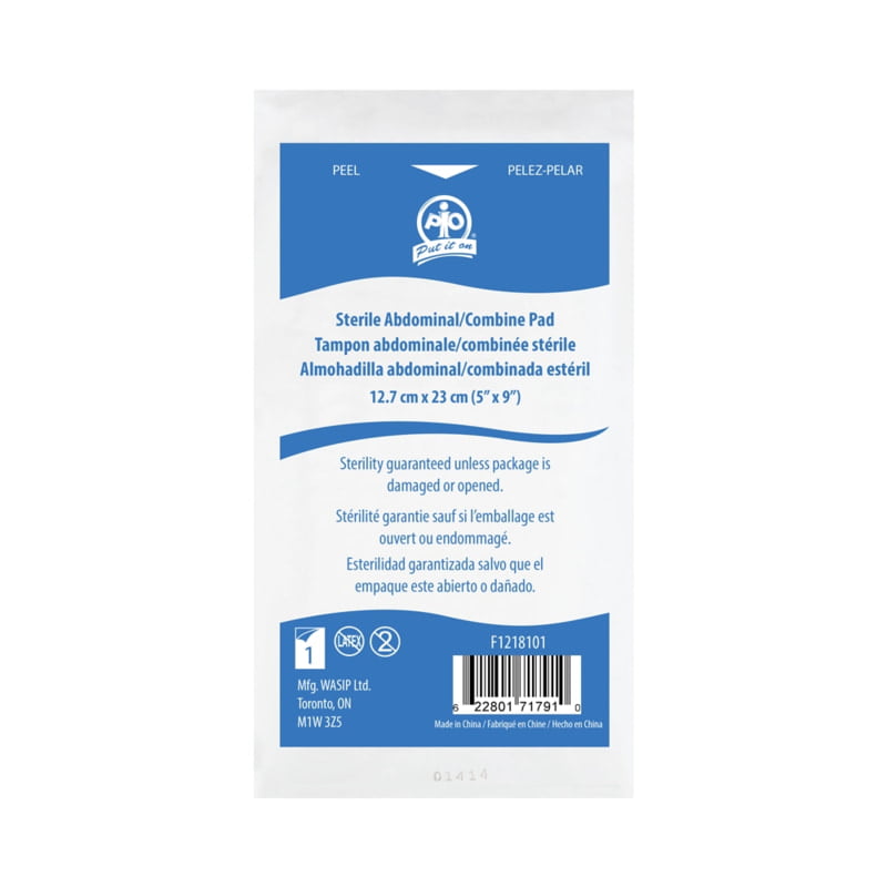 Compresses abdominales, stériles, emballées individuellement-12.7 cm x 22.7 cm ( 5 po x 9 po)