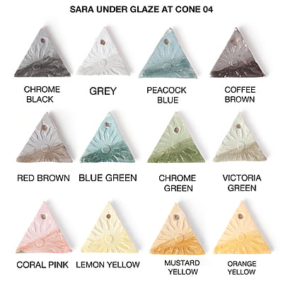 Combo Big 2: Sara Opaque Underglazes - Pack of 12 Colours (100gm) Combo Big 2: Sara Opaque Underglazes - Pack of 12 Colours (100gm)