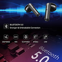 Conekt Buds Alpha Black Wireless Earpods with Heavy Bass