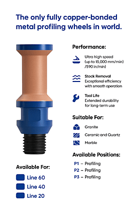 Marmo Elettromeccanica EHS Profile Wheel - Line 60, P3 Metal, B30 PFD DEC Bore 35 Marmo Elettromeccanica EHS Profile Wheel - Line 60, P3 Metal, B30 PFD DEC Bore 35