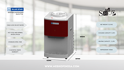 Infographic picture of Blue Star Water Dispenser-BWD1TTGB (Table top)