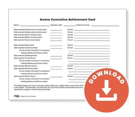 Cumulative Achievement Card (Download) Cumulative Achievement Card (Download)