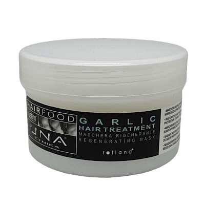 UNA's nourishing garlic-infused hair food for stronger and healthier strands.