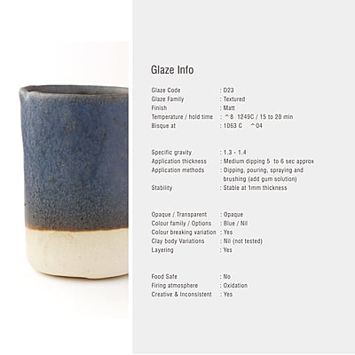 Sara High Fire Textured Matt Blue D23
