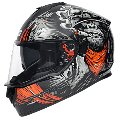 STUDDS DRIFTER D3 MATT BLACK N10 ORANGE D/V (L)