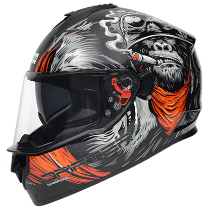 STUDDS DRIFTER D3 MATT BLACK N10 ORANGE D/V (L)