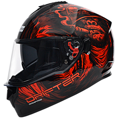 STUDDS DRIFTER D3 MATT BLACK N2 RED D/V (L)