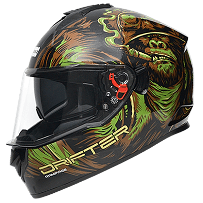 STUDDS DRIFTER D3 MATT BLACK N3 GREEN D/V (XL)