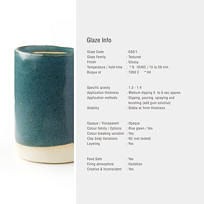 Sara High Fire Semi Matt Ocean Blue D50/1 Sara High Fire Semi Matt Ocean Blue D50/1