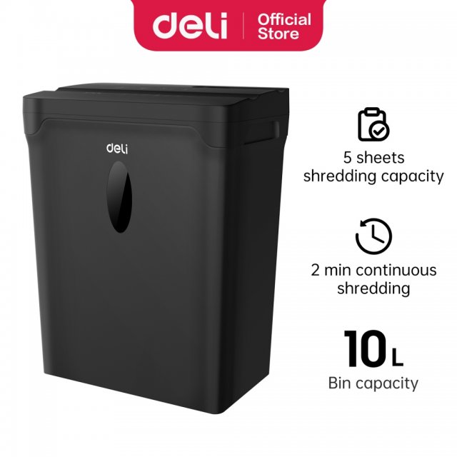 DELI T014 PAPER SHREDDER 5SHTS 10L BLACK DELI T014 PAPER SHREDDER 5SHTS 10L BLACK