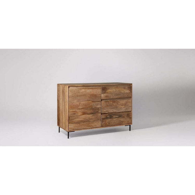 Rustic Mango Wood Sideboard with Drawers & Cabinet - Industrial Style Rustic Mango Wood Sideboard with Drawers & Cabinet - Industrial Style
