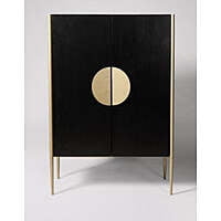 Modern Black Bar Cabinet with Brass Accents | Contemporary Liquor Storage Modern Black Bar Cabinet with Brass Accents | Contemporary Liquor Storage