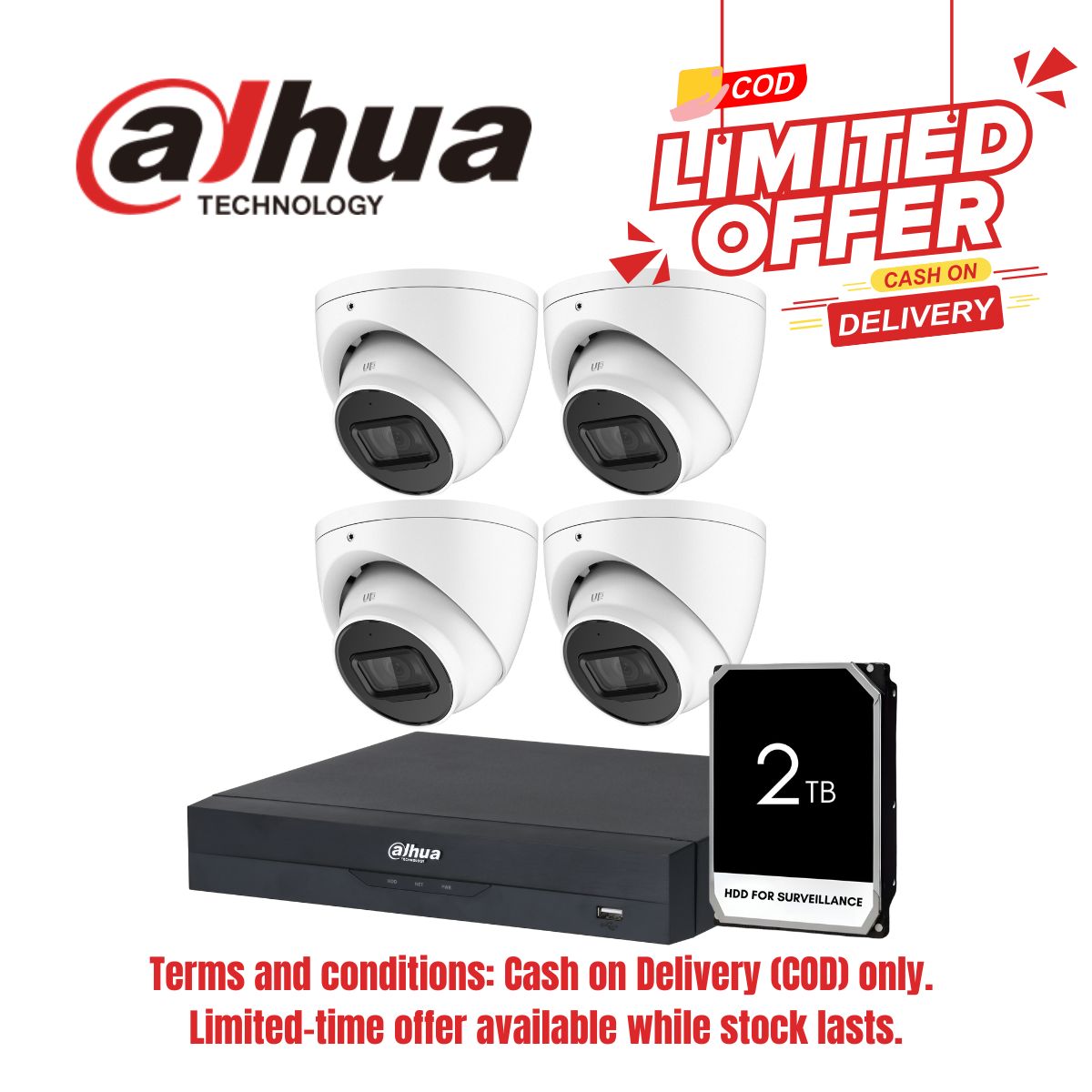 [COD only]Dahua 5MP Wizense IR Starlight 4CH KIT