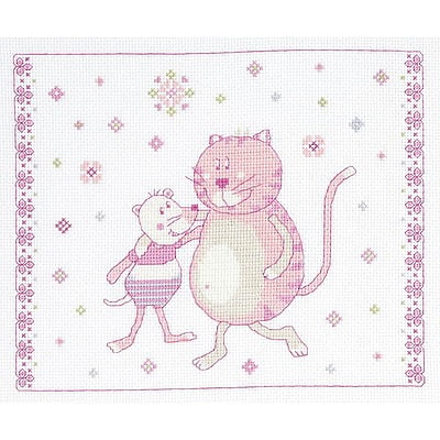 Kit Punto Croce Amici Var. Rosa