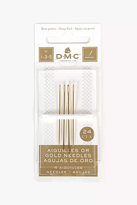 Aghi Ricamo con punta placcati ORO nr. 1-3-5 - DMC Premium Collection, 19931