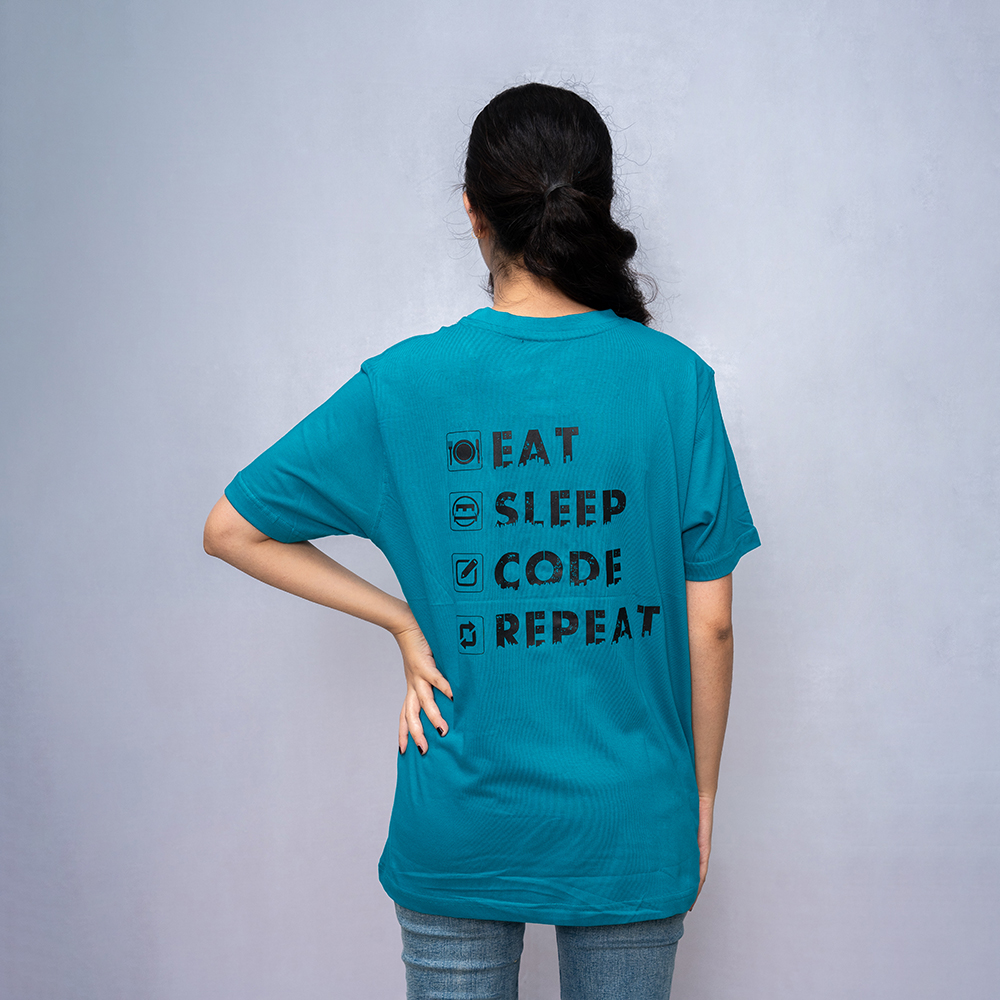 Round Neck Aqua Blue
