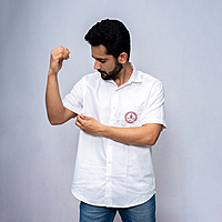 Cotton Shirt Half Sleeves - White