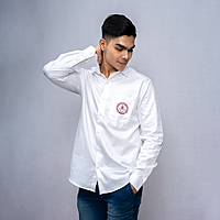 Cotton Shirt Full Sleeves - White