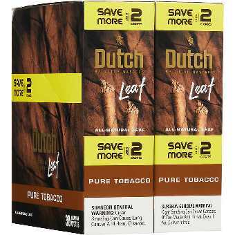 DUTCH NATURAL LEAF PURE TOBACCO SAVE ON 2 (60 CIGARS)