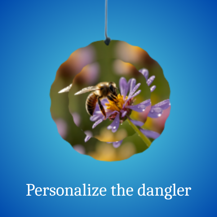 Purple Blossom Bee Wind Spinner with Personalized Chimes Purple Blossom Bee Wind Spinner with Personalized Chimes