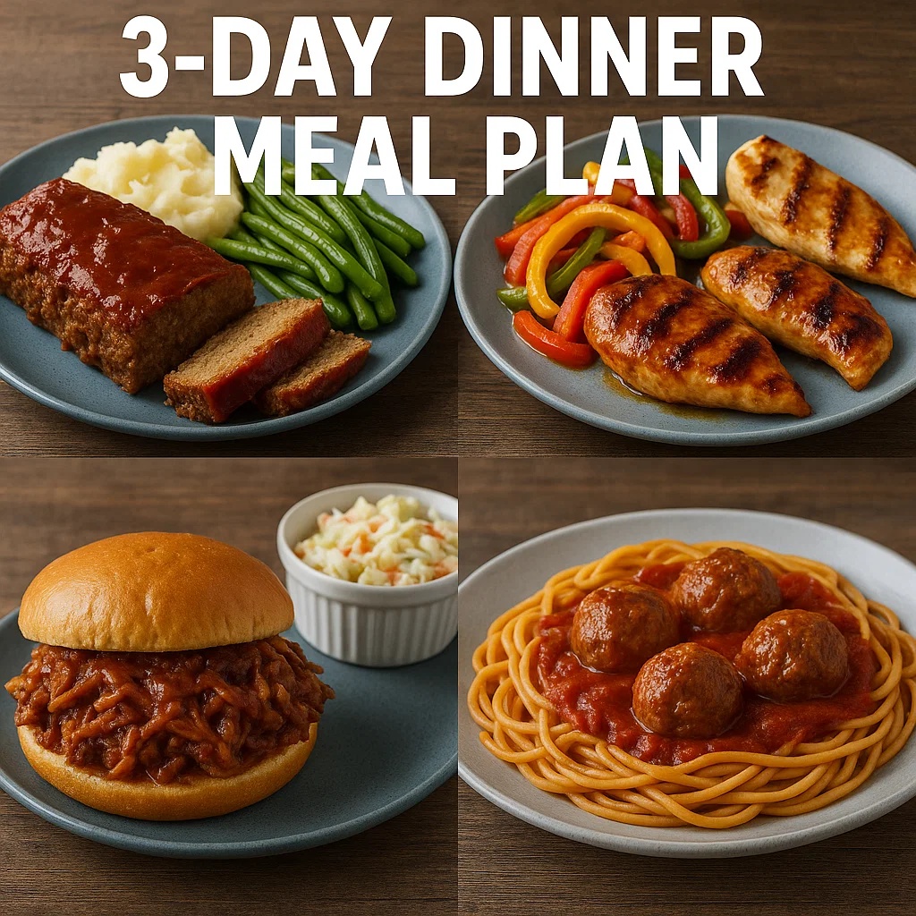 3-Day Dinner Meal plan