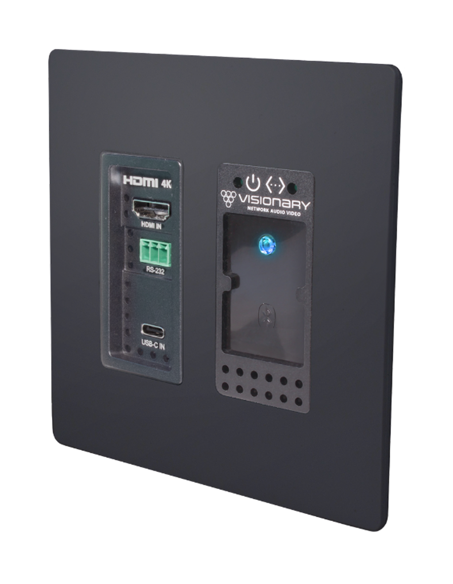 PacketAV Duet 5 Wall Plate Encoder HDMI USB-C Bluetooth Faceplate Color Black