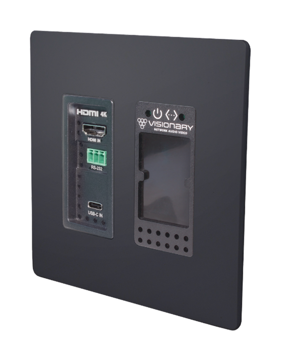 PacketAV Duet 5 Wall Plate Encoder HDMI USB-C Faceplate Color Black