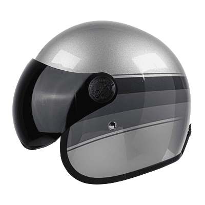 STEELBIRD SBH-54 VINTAGE S1 MATT SILVER/GREY C/V 600 MM (SMALL VISOR)