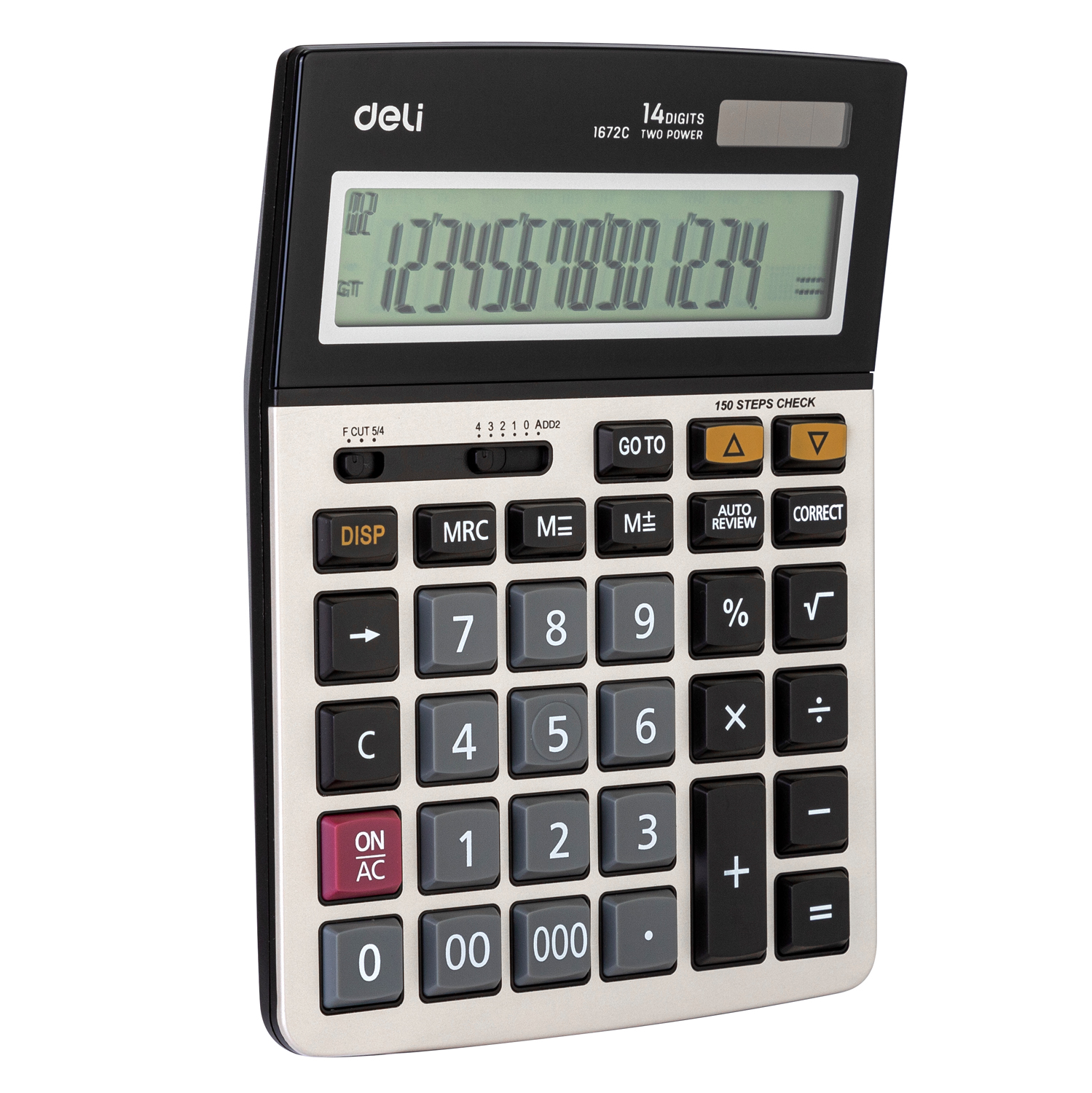 DELI 1672C DESKTOP CALC 14DGT 150STEPS DELI 1672C DESKTOP CALC 14DGT 150STEPS