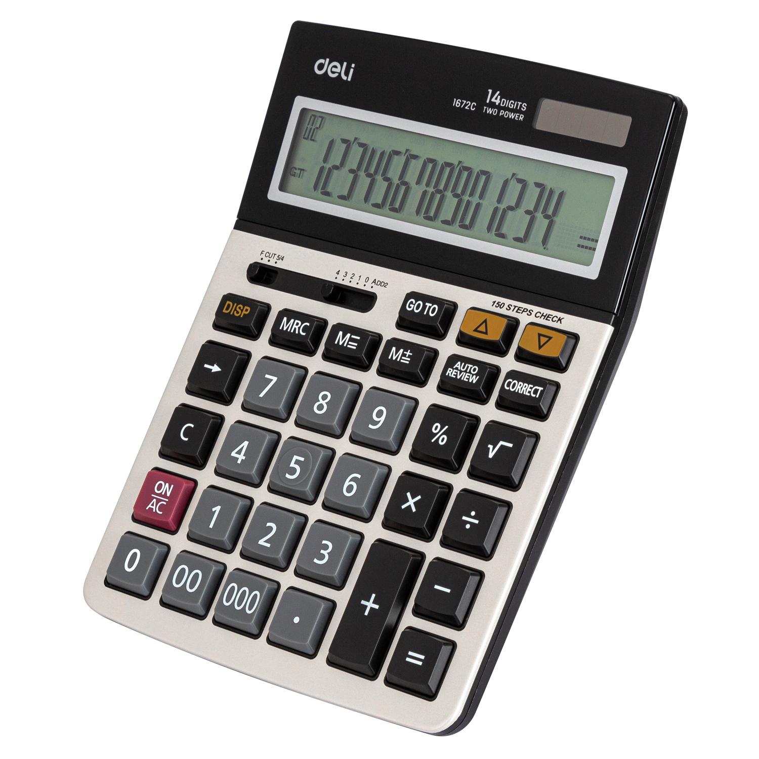 DELI 1672C DESKTOP CALC 14DGT 150STEPS DELI 1672C DESKTOP CALC 14DGT 150STEPS