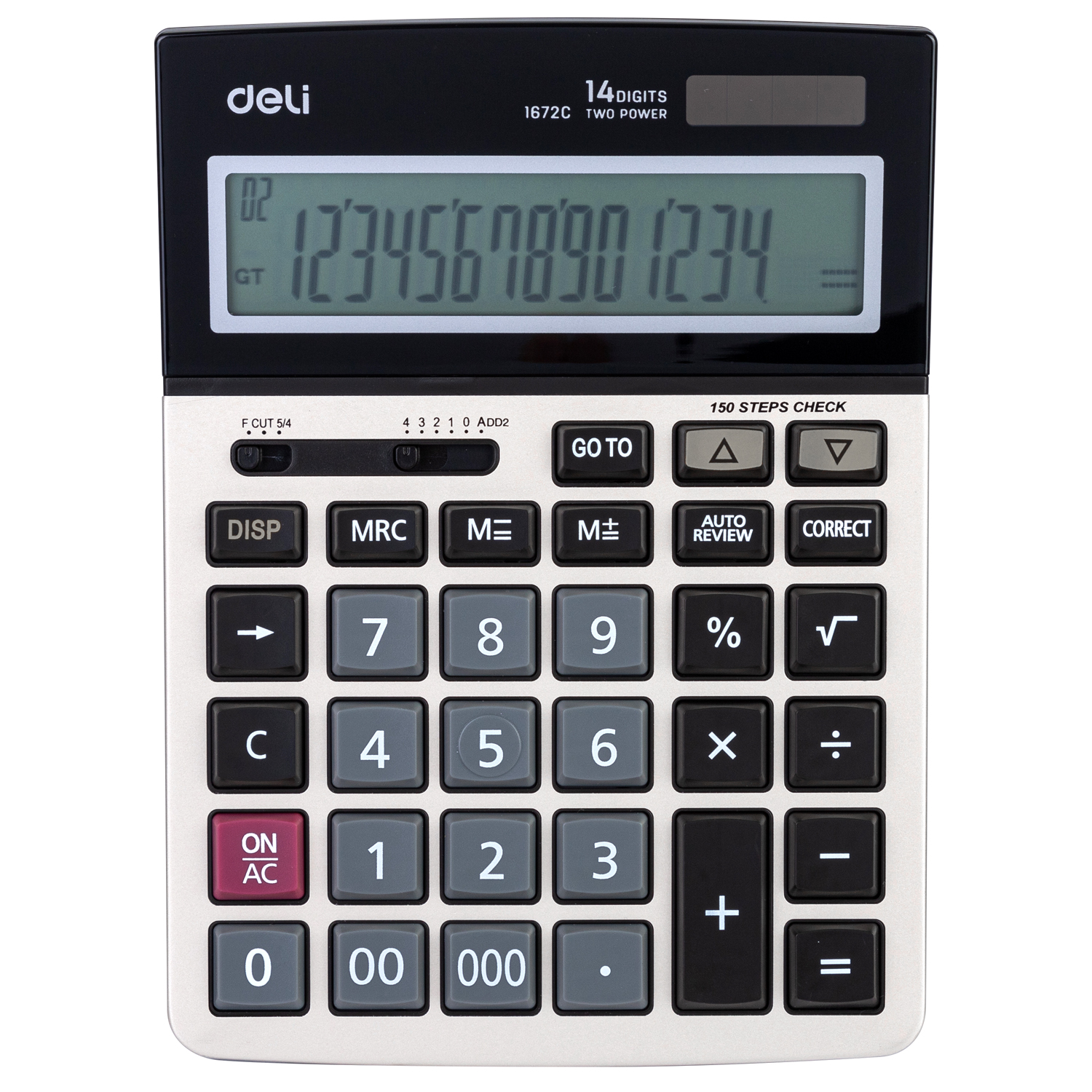 DELI 1672C DESKTOP CALC 14DGT 150STEPS DELI 1672C DESKTOP CALC 14DGT 150STEPS
