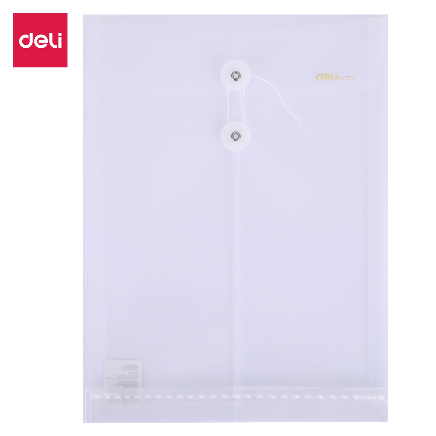 DELI E5511 A4 FILE BAG WITH STRING CLOSURE - CLEAR DELI E5511 A4 FILE BAG WITH STRING CLOSURE - CLEAR