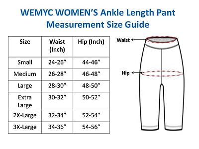 Wemyc Women's Nylon Ankle Length Pants / Capris / Pant slip