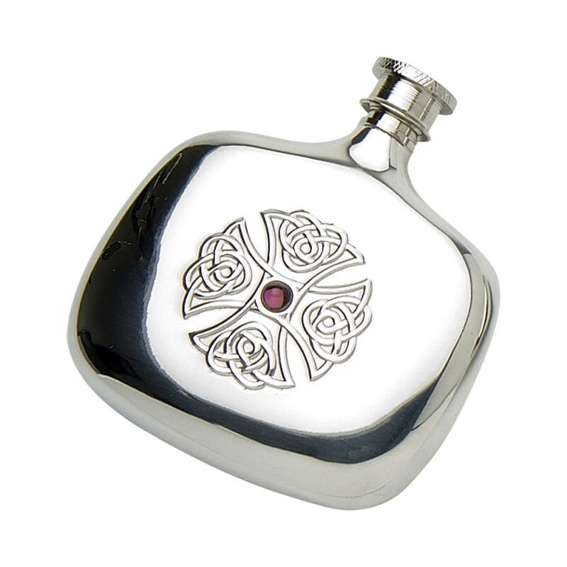 Bottle Flask English Pewter/ Amythest 4oz Bottle Flask English Pewter/ Amythest 4oz