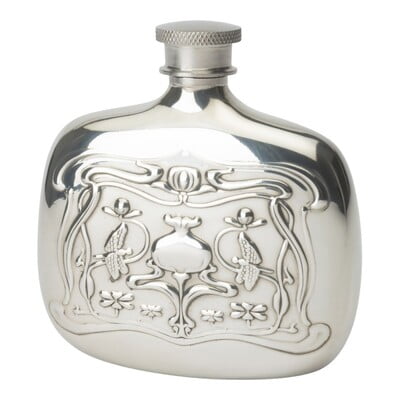 Art Nouveau Pewter Flask Art Nouveau Pewter Flask