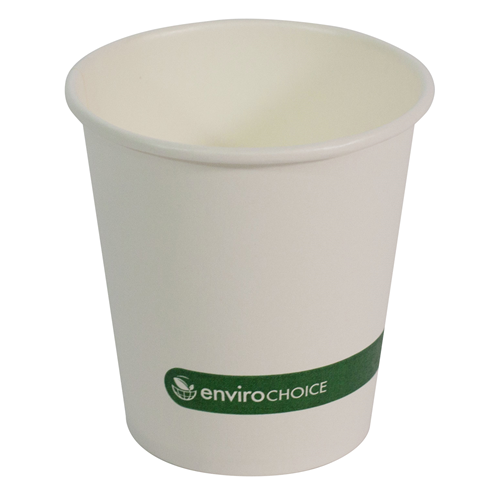 Paper Cup Dispensable Compostable And Recyclable Aqueous Lined Single Wall White 6 Oz Pack 100