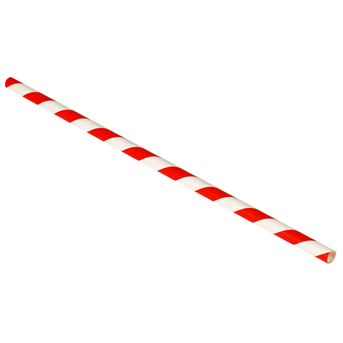Straw Paper Red/White Stripe Multi Colour 200mm Pack 250