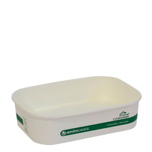 Rectangular Container Paperboard PLA Lined White 500ml Pack 50